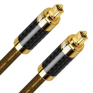 Cable Optique Câble Optique (Coquille Fibre de Carbone) Audio Numérique Toslink Câble Fibre Optique Spdif pour Home Cinéma,Barre de Son,TV,PS4,Xbox (5M) - Neuf