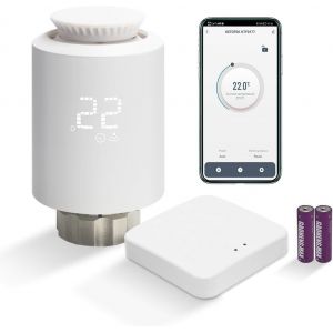 Set De Thermostats Électroniques Intelligents Pour Radiateurs Avec Passerelle Zigbee Wifi Starter Kit Thermostats De Chauffage À Vanne Programmable Alexa Google Assistant,Smart Lif[MAT790714] - Neuf