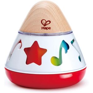 MDY-Boîte à Musique Bébé en Bois - Boîte à Musique à Remonter, Musique Douce et Notes Colorées - Jeux d'Éveil en Bois pour Bébé Fille et Garçon - Jouets Sensoriels Premier Âge - Neuf