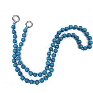 Kal-Chaîne De Téléphone Portable Avec Perles En Bois Multicolores - 120 Cm - Amovible - Universel - Anti-Perte - Pour Téléphone Portable - Pour Femme Et Fille - Bleu - Neuf