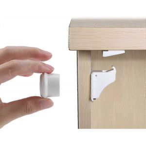 Serrures d'armoire de s&eacute;curit&eacute; pour enfants,serrures d'armoire &agrave; l'&eacute;preuve des enfants avec 12 serrures et 2 cl&eacute;s,serrures d'armoire magn&eacute;tiques invisibles et loquets de tiroir pour cuisine,lit - Neuf