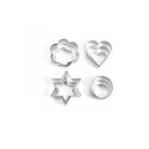 Cadeau Fête Des Mères, Lot De 12 Emporte-Pièces, Emporte-Pièce Métal, C?Urs, Étoiles, Fleurs, Rond, Acier Inoxydable Fudge Chocolat Pâte Feuilletée Biscuit - Neuf