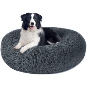 Panier Chat Et Chien Moelleux Rond - Coussin Chat Et Chien Anti Stress Apaisant En Peluche, Donut Lit Confortable Lavable Pour Chat Chien Petit Moyen Taille (S, Blanc) - Neuf