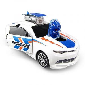 Dancing Deformation Rotating Universal Police Car Electric Stunt Car With Lights Automatically Open the Door Boy Childrens Toys-WH-3005 - Neuf