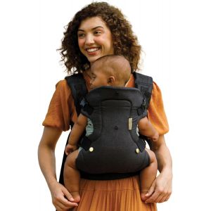 Subzonal-Infantino Porte-B&eacute;b&eacute; Flip 4-En-1 Ergonomique, 4 Fa&ccedil;ons De Porter Convertible, Confortable, Lani&egrave;res Rembourr&eacute;es, Ajustable, Support De T&ecirc;te Pour B&eacute;b&eacute;s De 3,6 &Agrave; 14,5 Kg, Noir Et Or - Neuf