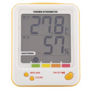 HJLIAN Thermometre et hygrometre numerique d'interieur a grand ecran avec indicateur de temperature et d'humidite - Neuf