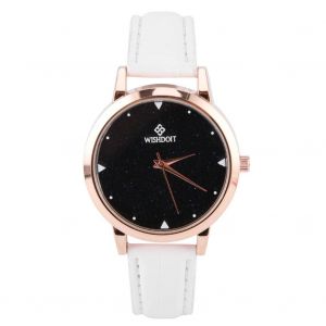 Cadran Rond Style Rétro Montre En Alliage De Quartz Pu Cuir Bracelet Accessoire (Blanc) - Neuf