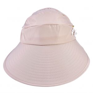 Casquette Elegante Pliable A Large Bord Pour Femme, Chapeau Pare-Soleil Respirant (Beige) - Neuf