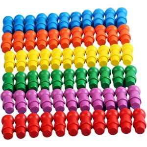 Eryi-Lot De 66 De Pions De Jeu Multicolores, Pièces En Bois Pour De Société D'échecs De Remplacement, Pour De Dames Chinoises - Neuf
