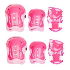 Ensemble De Protections Sportives Pour Enfants 6 Pi&egrave;ces : Genouill&egrave;res, Coudi&egrave;res Et Prot&egrave;ge-Poignets Pour Skateboard, Roller Et Trottinettes - Rose - Neuf