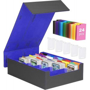 Chenquansarl-Boîte De Rangement Pour Cartes À Collectionner, 3800+ Mtg Deck Box Avec 24 Séparateurs Et 5 Supports De Cartes, Rangement Pour Cartes Pour Magic, Yugioh, Tcg, Ptg Et Cartes De Sport, Noi - Neuf
