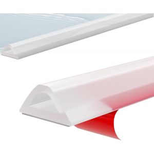 SJZG-Barre De Seuil De Douche Autocollante - 1 M - En Silicone Flexible - Joint De Douche - Sans Barri&egrave;re - D&eacute;coupable - Design Creux - Pour Salle De Bain Et Cuisine - Transparent - 1 M - Neuf