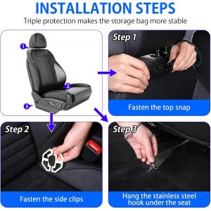 Subzonal-Organisateur Voiture Enfant, Organisateur Voiture, Protege Siege Voiture Enfant Avec Table Pliante, Pochette Pour Tablette Et Poches Multiples, Mati&egrave;re Imperm&eacute;able Pu, Noir - Neuf