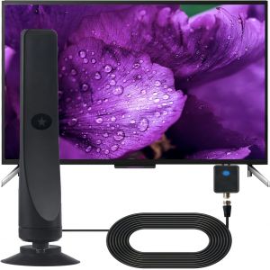 Antenne TV num&eacute;rique Freeview int&eacute;rieure avec signal fort UK port&eacute;e de plus de 474 km - Antenne TV intelligente d'ext&eacute;rieur DVB-T et DVB-T2 (MT4) - Neuf