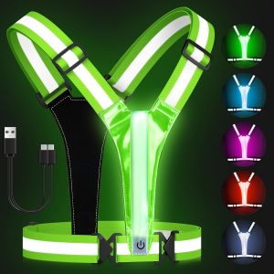 Ulteronixshop-Gilet Reflechissant Running Led - 3 Modes D'&eacute;clairage R&eacute;glable Gilet De S&eacute;curit&eacute; R&eacute;fl&eacute;chissant, Gilet Running Led S&eacute;curit&eacute; Rechargeable Usb Pour V&eacute;lo, Moto, Randonn&eacute;e - Neuf