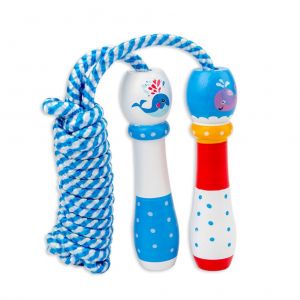 1 Corde A Sauter Reglable Arc-En-Ciel Pour Enfants Avec Poignee En Bois Pour Le Sport En Plein Air - Neuf