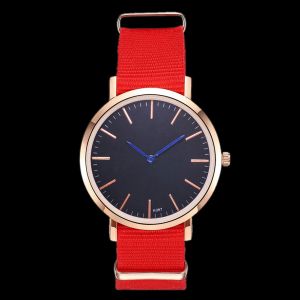 Montre A Quartz Zhoulianfa 2018, Nouvelle Collection Coreenne Pour Homme Et Femme, Bracelet En Toile De Nylon, Rouge, K087-Me2 - Neuf