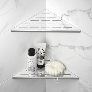 Lot De 2 Étagères De Douche D'angle En Acier Inoxydable 304 Pour Murs Carrelés, Étagère Encastrée Pour La Rénovation De Salle De Bain (Brossée, 254 Mm) - Neuf