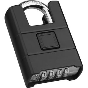 Cadenas Robuste et Antivol Poutre Envelopp&eacute;e, 52mm Cadenas Code 4 Chiffres, 8mm Loquet, Ext&eacute;rieur Etanche Serrure Porte de Garage, pour Jardins, Cours, Cl&ocirc;ture, Casier - Neuf