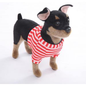 10 Pouces Doberman Pinscher Chien Peluches-Noir Et Tan Réaliste Peluche Jouet Chiot Chien Debout Présent Cadeau Pour Garçons Filles - Neuf