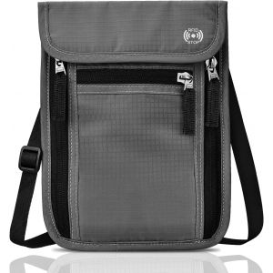 TRAHOO-Pochette Tour de Cou Voyage S&eacute;curis&eacute;e RFID Blocage Sac de Passeport pour Femme Homme, Imperm&eacute;able Sac de Cou Anti-Vol Pochette Voyage pour Document Voyage, &eacute;l&eacute;phone, Passeport, Carte - Neuf