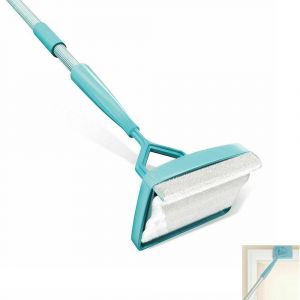 Outil de nettoyage de plinthes avec t&ecirc;te pivotante et tampons en microfibre pour un nettoyage facile des plinthes et des fen&ecirc;tres - Neuf