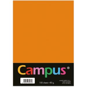 Checarzhn--No1-Lot De 100 Feuilles De Papier Couleur A4, 80 G/M², 210 X 297 Mm, Papier Couleur A4, Doux Au Toucher, Parfait Pour Reliure, Bureau, Dessin Et Loisirs Créatifs, Orange - Neuf