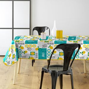 ERYI-Nappe Rectangle (140 X 240 Cm) Citronnade, Pvc Imprimé - Neuf