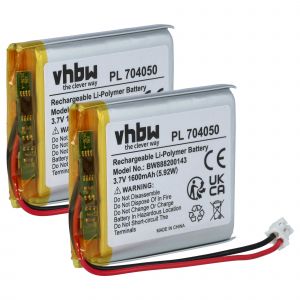 vhbw 2x Batterie compatible avec Fatboy Transloetje, Edison the petit lampe de chevet, de salon (1600mAh, 3,7V, Li-polymère) - Neuf