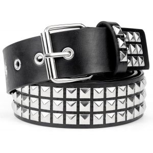 Cauc-Y2k Ceinture Clout&eacute;e Pour Femme 115 Cm, Noire, Convient Pour Les Hommes Et Les Femmes, Accessoire De V&ecirc;tements Gothiques - Neuf