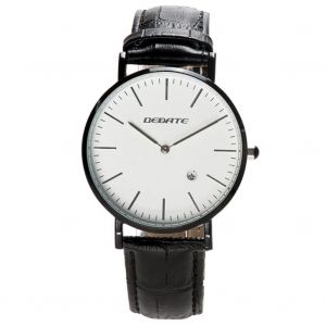 Montre En Alliage &Agrave; La Mode Cadran Rond Affichage Analogique Quartz Hommes Montre-Bracelet (Noir) - Neuf