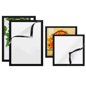 Lot de 4 cadres photo magn&eacute;tiques pour affiches et tableaux - Tailles S et M - Neuf