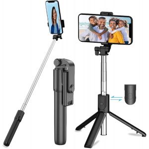 KALANKA-Perche Selfie Bluetooth Perch&eacute; &agrave; Selfie B&acirc;ton Selfie TikTok Selfie Stick Tr&eacute;pied B&acirc;ton Selfie Bluetooth Extensible Monopode R&eacute;glable Rotation T&eacute;l&eacute;phone T&eacute;l&eacute;commande Amovible pour IPhone et An - Neuf