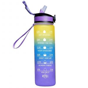 1000ml Cruche De Sport De Motivation Gratuite Avec Marqueur De Temps Tasse De Fitness En Plein Air Tasse De Couleur Dégradée Bouteille D'eau Givrée En Plein Air - Neuf