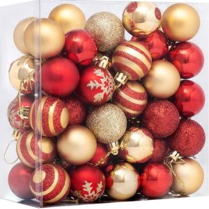 4CM 50 de No&euml;l, pendaison de boule de boule de No&euml;l peinte &agrave; la main &eacute;lectr - Neuf