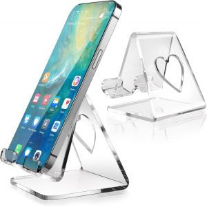 Support De T&eacute;l&eacute;phone Portable En Acrylique Transparent, Support De T&eacute;l&eacute;phone Universel Transparent, Supports De Tablettes Portables, Supports De Bureau Antid&eacute;rapants, Accessoires De Bureau Co - Neuf