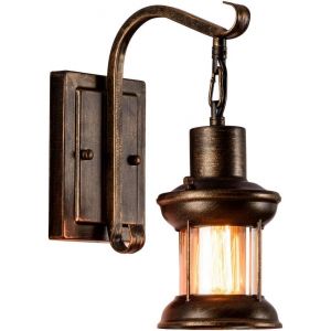 Subzonal-Appliques Murales En Verre Vintage Rustique R&eacute;tro M&eacute;tal Noir Peinture Couleur Noire Applique Pour Chambre &Agrave; Coucher De Bar De Restaurant (Sans Ampoule) - Neuf