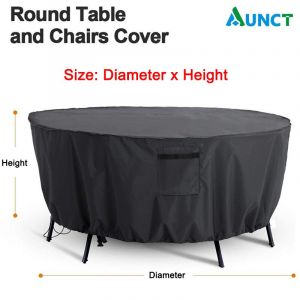Couverture de Table ronde d'extérieur 420D,ensemble de meubles de jardin et de chaises,housses anti-poussière,imperméable,Protection de canapé en osier Oxford,Patio,pluie,neig - Type black-180x90cm - Neuf