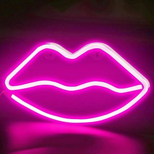 Eryi-Lampe Au Néon Led Veilleuse Pour Chambre Usb Chargeur Lampe Décorative Suspendue Pour Pour Enfants Chambre Fête Danniversaire Décor De Mariage (Lèvres Rose) - Neuf