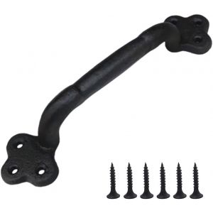 YUJTG-Poignet Porte Extérieure Poignée de Porte de Grange Poignées de Tiroir Rustiques Poignée Porte Coulissante Fonte Poignee de Porte pour Interieur Exterieur Jardin Garages Noir - Neuf