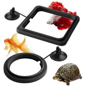 Yemaesre-10 Pièces Anneau D'alimentation Pour Poissons, Distributeur De Nourriture, Anneau D'alimentation Pour Aquarium Pour Poissons Aquarium Réservoir Accessoires Tortue Distributeur Cercle (Noir) - Neuf