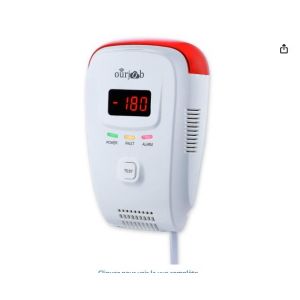 D&eacute;tecteur de Fuite de Gaz LPG/Gaz Naturel/Gaz de ville Capteur, Plug-in, Propane/Butane/M&eacute;thane, Alarme avec voix et lumi&egrave;re stroboscopique pour la Cuisine(blanc,batterie non incluse) - Neuf