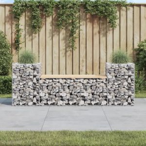Prolenta Premium - Banc De Jardin Design Gabion 183x41x60,5 Cm Bois Massif De Pin - Neuf
