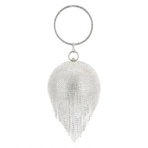 Les femmes de la Soir&eacute;e de la Balle Ronde des Glands Sac de Diamant d'Embrayage Sac &agrave; main de Paillettes Partie Sac &agrave; main Avec Cha&icirc;ne en Cristal de Mari&eacute;e d'Embrayage - Neuf