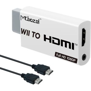 MEVRONISSHOP-Wii HDMI Adaptateur avec 1,5M C&acirc;ble 1080P,Convertisseur de Signal Vid&eacute;o Audio 1080P Full HD avec Audio St&eacute;r&eacute;o 3,5 mm pour Console Wii,Moniteur HDMI,T&eacute;l&eacute;vision Projecteur Vid&eacute;o - Neuf