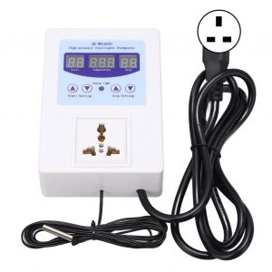 XYONG Controleur de temperature automatique intelligent, alimentation large tension, thermostat numerique precis, interrupteur, AC 110-240 V, prise britannique, blanc - Neuf