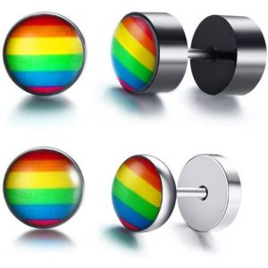 Kal-Arc-En-Ciel Lgbt Gay Lesbienne Pride Boucles D'oreilles Ensemble Unisexe Hommes Femmes Lesbiennes Arc-En-Ciel Percé Boucles D'oreilles De Mode - Neuf