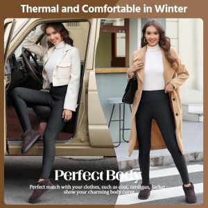Legging Polaire Femme Hiver Chaud Thermo Extensible Thermique Doubl&eacute; En Polaire Pantalon Taille Haute Slim Epais Pants Casual Leggings De Sport Jogging - Neuf