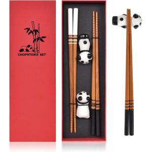 Set De Baguettes Avec Repose-Panda Et Bo&icirc;te Cadeau - Neuf