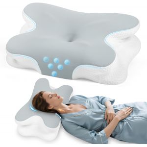 Ulteronixshop-Coussin De Nuque - Oreiller Orthop&eacute;dique En Mousse &Agrave; M&eacute;moire De Forme - Oreiller Ergonomique Contre Les Douleurs Au Cou - Pour Les Personnes Dormant Sur Le C&ocirc;t&eacute;, Sur Le Dos Et Sur Le Ve - Neuf